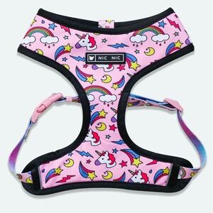 NIC NIC PETS Pink Unicorn Rainbow Magic Adjustable Mesh Dog Harness Medium